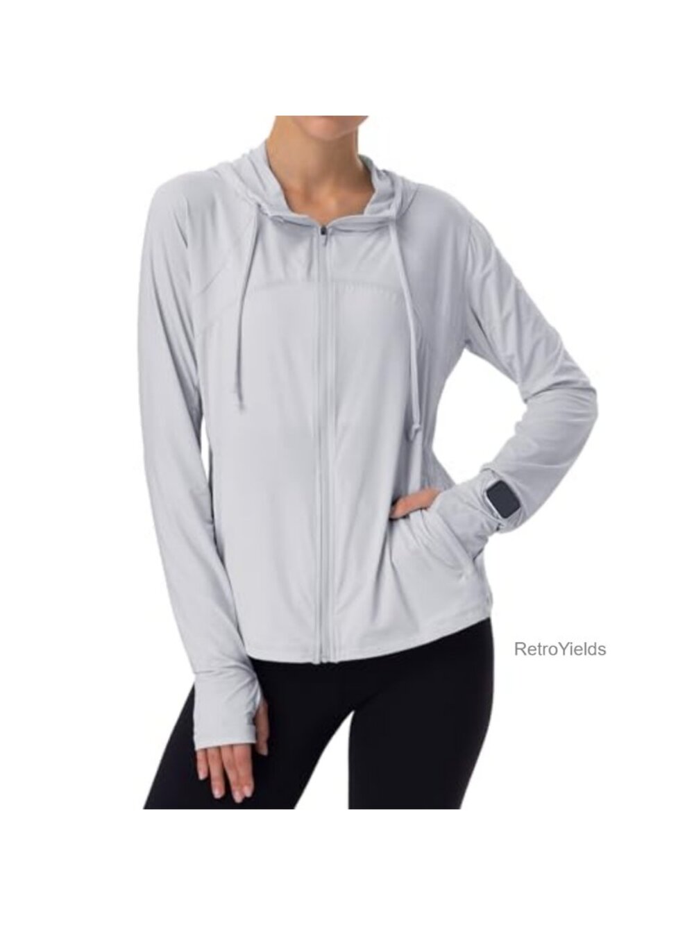 UPF 50+ Zip Up Sun Protection Jacket with Thumb Holes